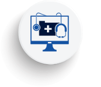 Line drawing of globe with chat dialog bubbles