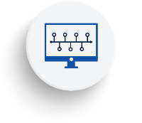 Line drawing of computer monitor displaying chart